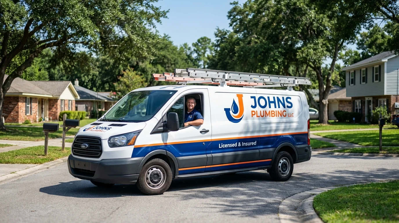 Johns Plumbing LLC service van in Hillside, NJ
