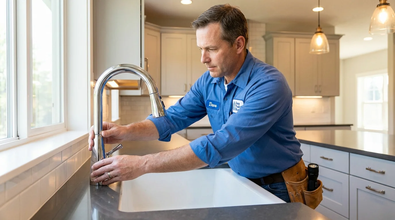 Kitchen faucet installation by Johns Plumbing LLC in Hillside