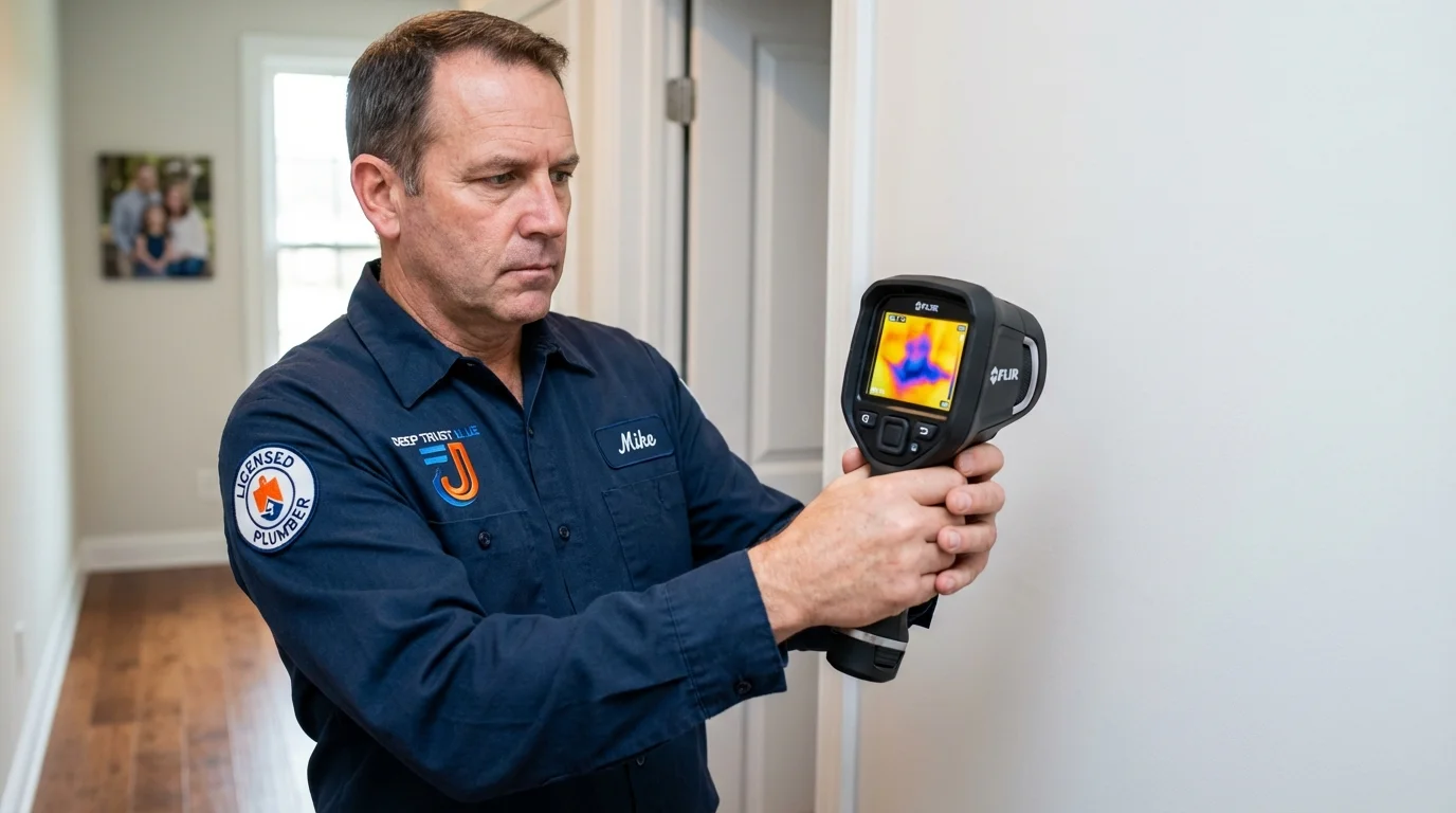 Thermal imaging leak detection by Johns Plumbing LLC in Hillside